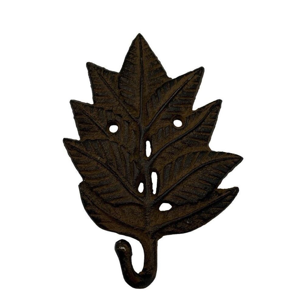 Metal‎ Cast Iron Leaf Wall Hook 6” X 4”